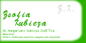 zsofia kubicza business card